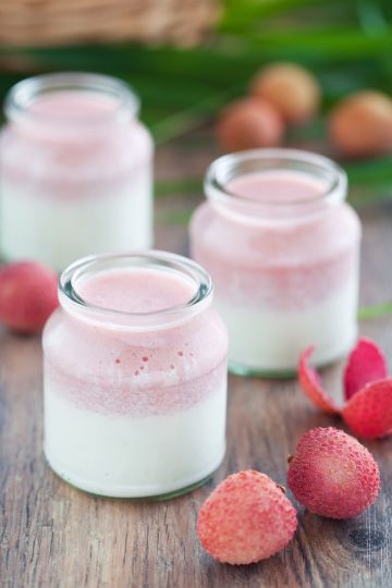 Mousse express aux litchis et à la noix de coco