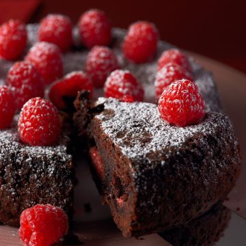 Fondant au chocolat et aux framboises
