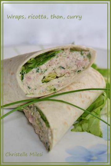 Wraps, ricotta, thon, curry