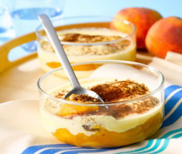 Tiramisu aux pêches d'ici et vin de Banyuls