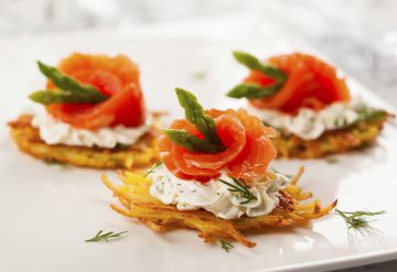 Mini röstis apéritifs au saumon fumé