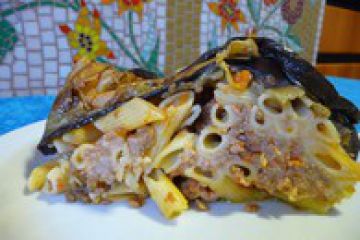 Timbale de pâtes aux aubergines