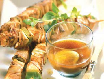 Brochettes de viande au citron vert