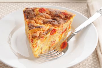 Quiche fromage, crevettes et crabe