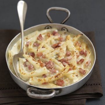 Gratin de céleri-rave au jambon et à la crème de roquefort