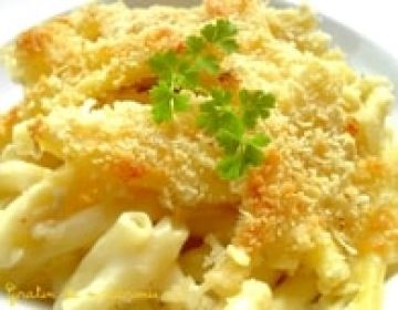Gratin de macaronis à la béchamel et au Comté