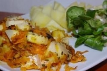 Saumon en papillote aux pommes et aux carottes