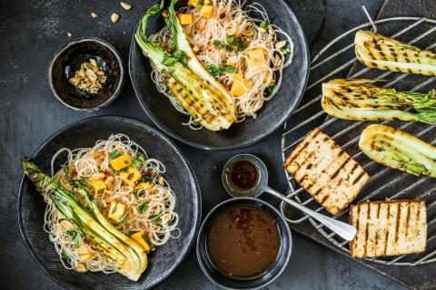 Tofu grillé avec une salade de vermicelles chinois