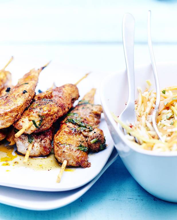 Brochettes tandoori et légumes croquants