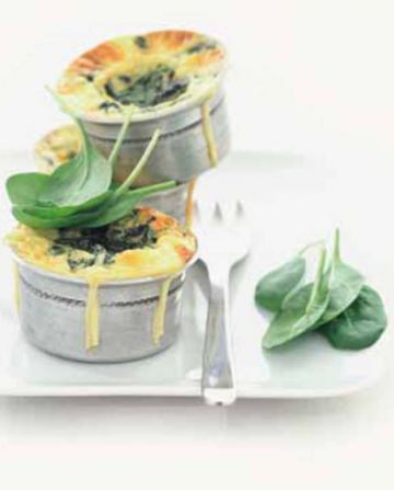 Petits flans d'épinards croustillants