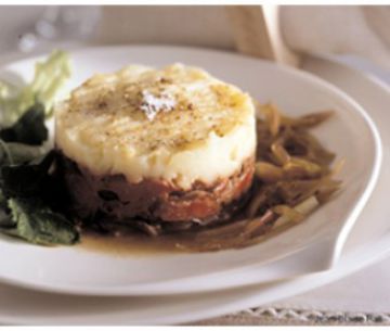 Parmentier de bavette sauce aux échalotes