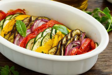 Millefeuilles de légumes du soleil au chèvre fondant