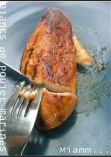 Blancs de poulet en sucré salé, marinés et grillés