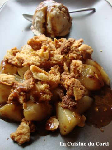 Crumble aux poires et poivre de Sichuan