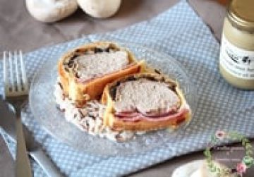 Filet mignon en croûte, champignons, bacon fumé & moutarde au miel