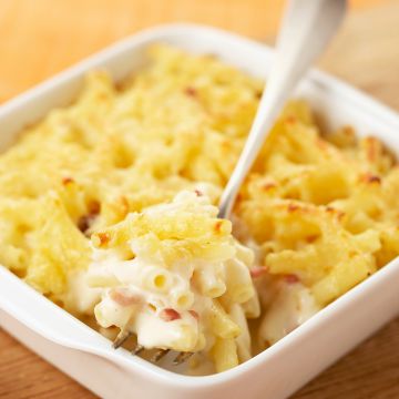 Gratin de pâtes à la béchamel