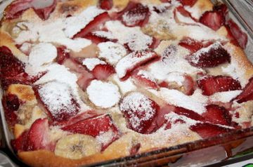Clafoutis aux fraises et aux bananes