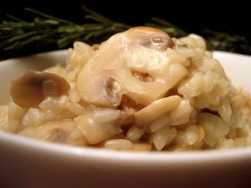 Risotto aux champignons de Paris et au romarin