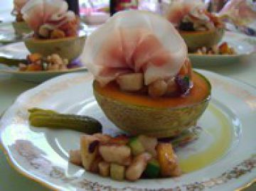 Melon et jambon de Parme en sucré-salé