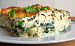 Lasagnes blanches poulet épinards