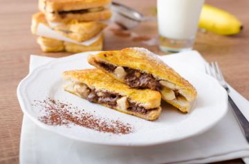 Croque de pain perdu banane-chocolat