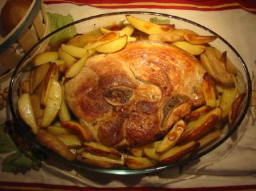 Rouelle de porc aux pommes de terre