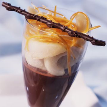 Verrines de poires au chocolat