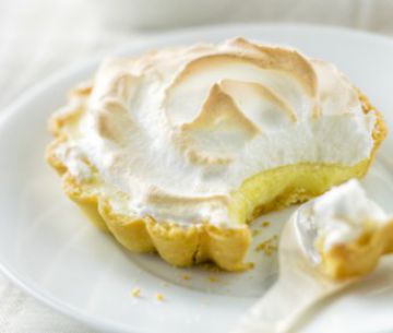 Tarte au chocolat blanc meringuée