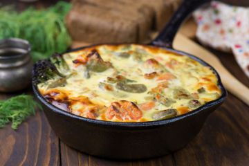 Gratin de riz aux légumes d'hiver, coppa et cantal râpé