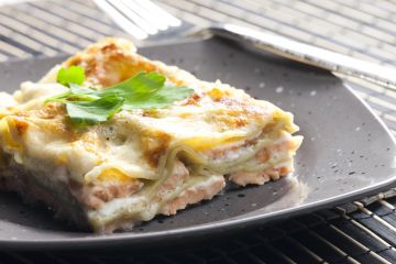 Lasagnes au saumon et poireaux à la sauce mascarpone