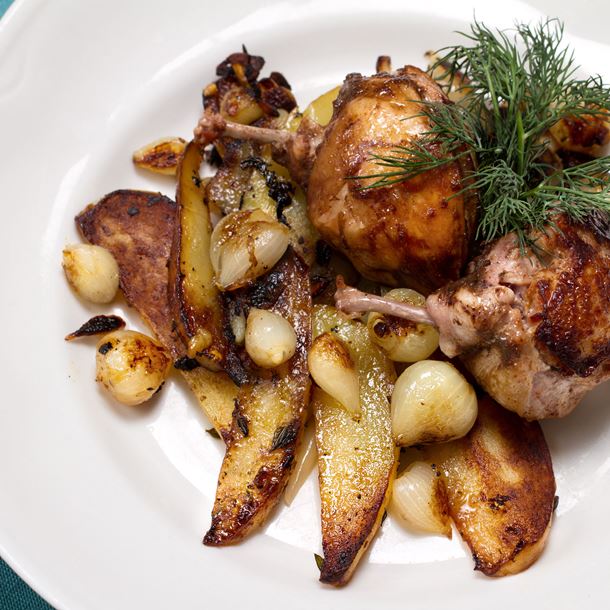 Pigeon aux lardons et champignons