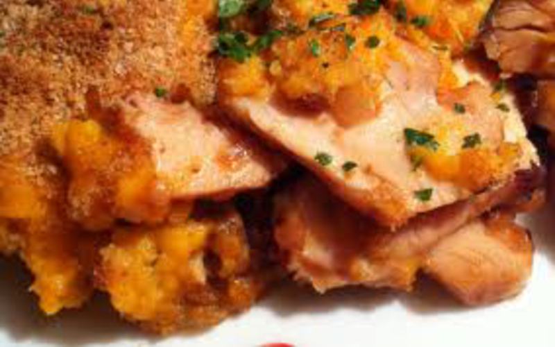 Parmentier de poulet persillé aux patates douces