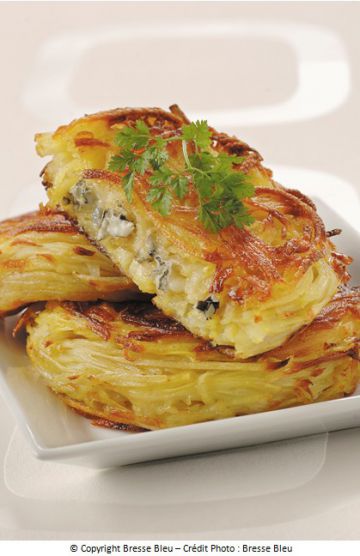 Croustillant de pommes de terre au bleu du monde