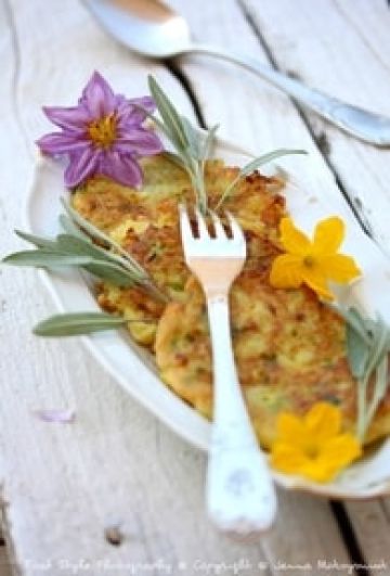 Galettes de courgette, pommes de terre et sauge fraiche sans gluten
