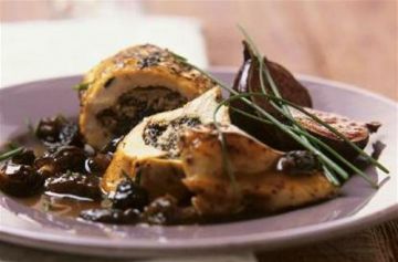 Escalopes de poulet farcies aux morilles et aux figues
