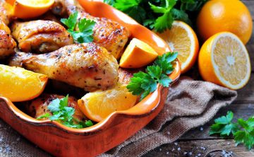 Poulet rôti aux agrumes et à l'ail