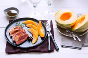 Magret de canard aux épices et au Melon