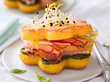 Croustillant de polenta au melon