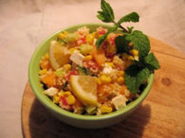 Taboulé estival à la feta et au melon