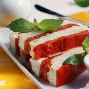 Timbale de poivrons à la crème de thon