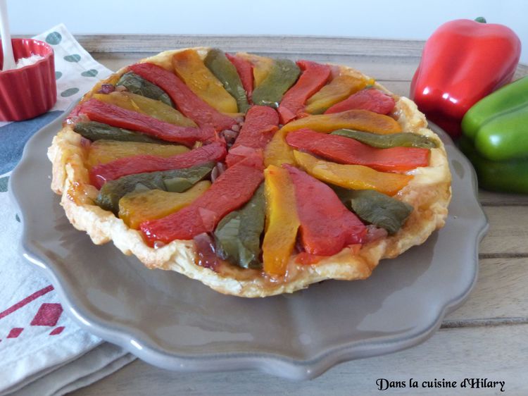 Tarte tatin aux poivrons et oignons rouges