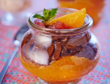 Mousse au chocolat à la gelée d'orange
