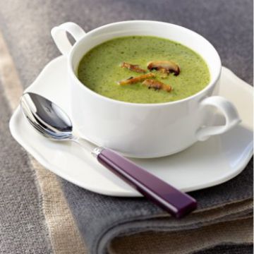Crème de laitue, royale de champignons