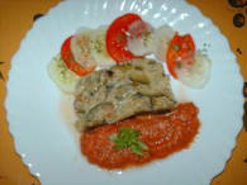 Flan de courgettes et coulis de tomates