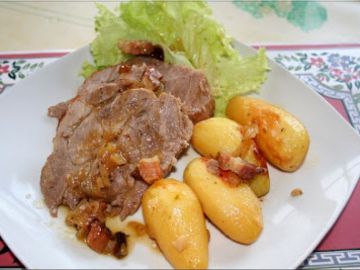 Echine de porc a la biere blonde et pommes fondantes