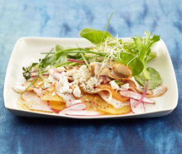 Carpaccio de porc aux nectarines