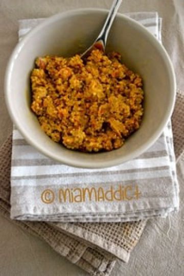Curry de lentilles, quinoa et carottes aux amandes