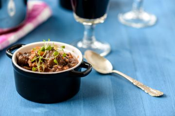 Cassolette de bœuf à la bourguignonne