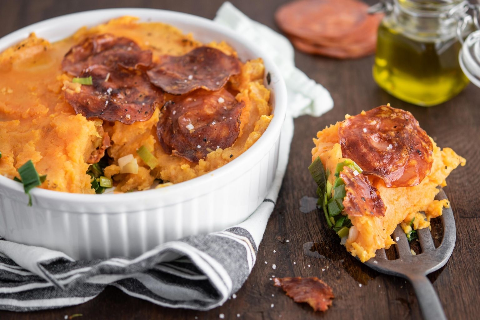Gratin de patate douce au chorizo