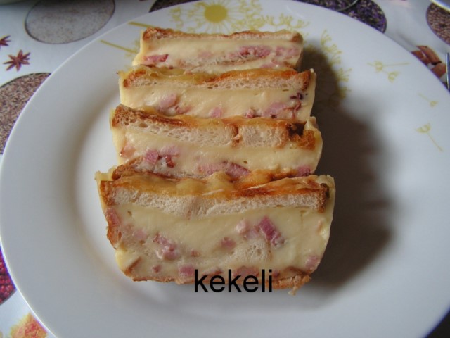 Croque cake lardons raclette